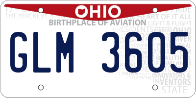 OH license plate GLM3605
