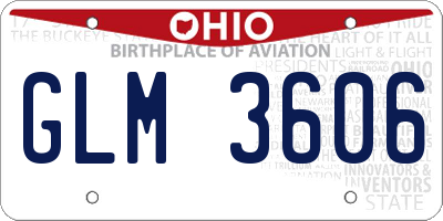 OH license plate GLM3606