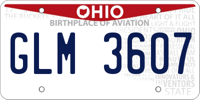 OH license plate GLM3607