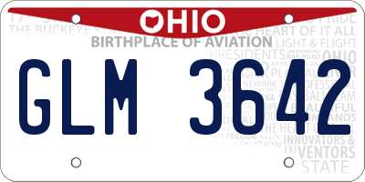 OH license plate GLM3642