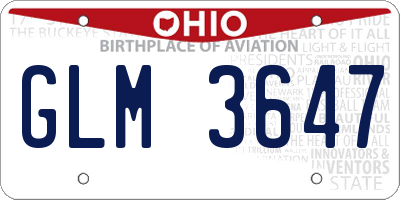 OH license plate GLM3647