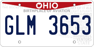 OH license plate GLM3653