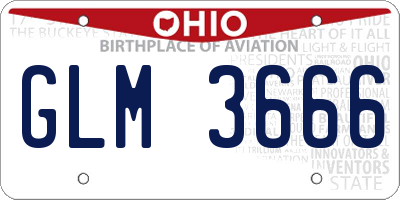 OH license plate GLM3666