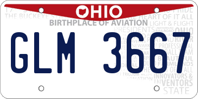 OH license plate GLM3667