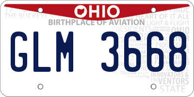 OH license plate GLM3668