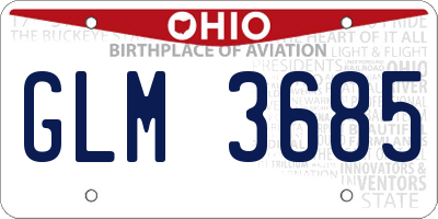 OH license plate GLM3685