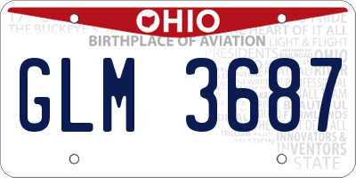 OH license plate GLM3687