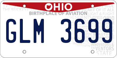 OH license plate GLM3699