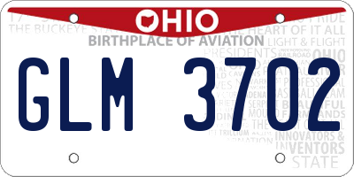 OH license plate GLM3702