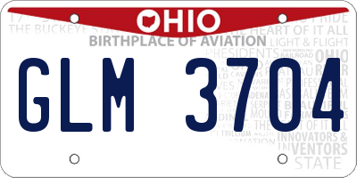 OH license plate GLM3704