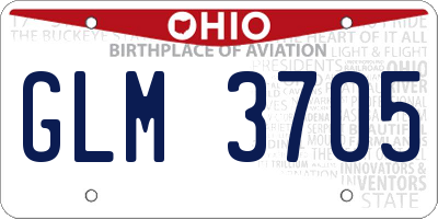 OH license plate GLM3705