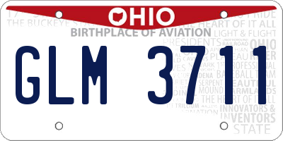 OH license plate GLM3711