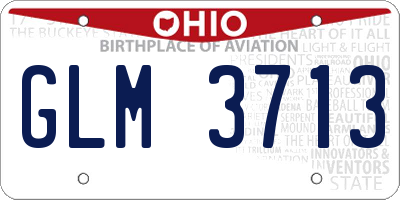 OH license plate GLM3713