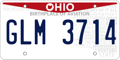 OH license plate GLM3714
