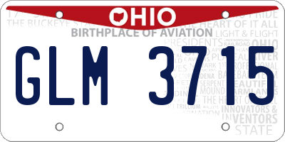 OH license plate GLM3715