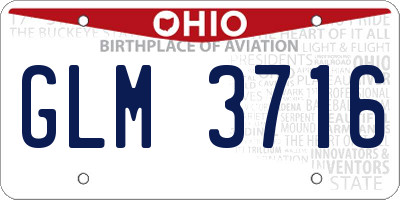 OH license plate GLM3716