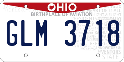 OH license plate GLM3718