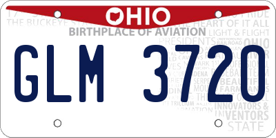 OH license plate GLM3720