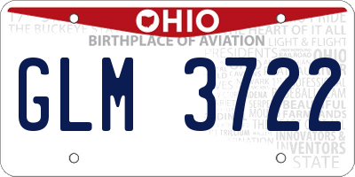 OH license plate GLM3722