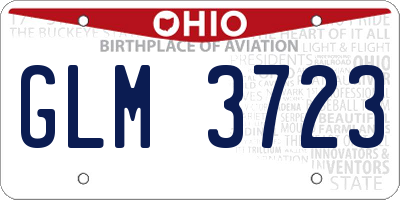OH license plate GLM3723