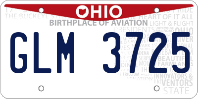 OH license plate GLM3725