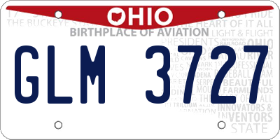 OH license plate GLM3727