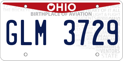 OH license plate GLM3729