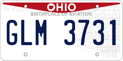 OH license plate GLM3731