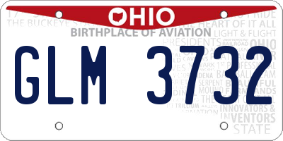 OH license plate GLM3732