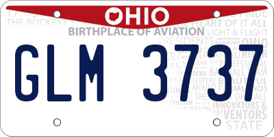 OH license plate GLM3737