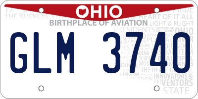 OH license plate GLM3740