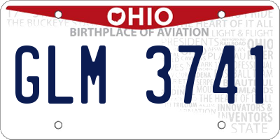 OH license plate GLM3741