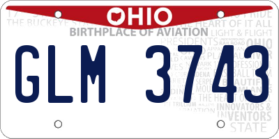 OH license plate GLM3743
