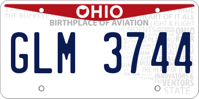 OH license plate GLM3744