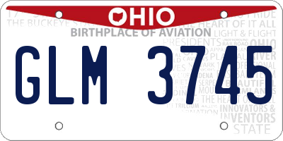 OH license plate GLM3745