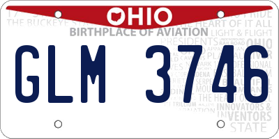 OH license plate GLM3746