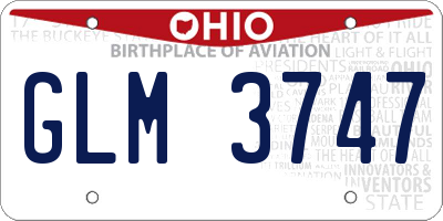 OH license plate GLM3747