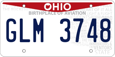 OH license plate GLM3748