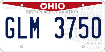 OH license plate GLM3750