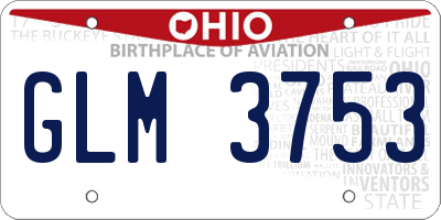 OH license plate GLM3753