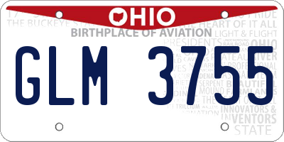 OH license plate GLM3755