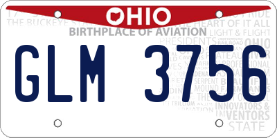 OH license plate GLM3756