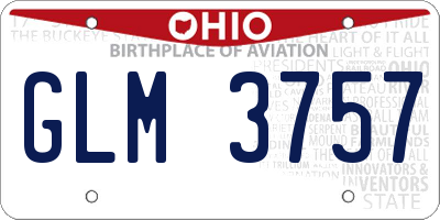 OH license plate GLM3757