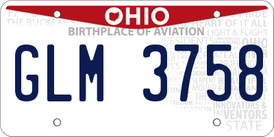 OH license plate GLM3758
