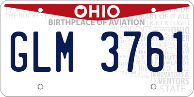 OH license plate GLM3761