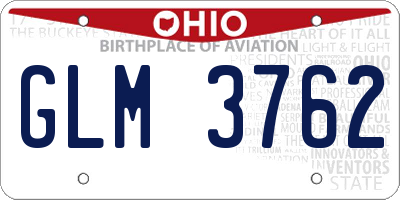 OH license plate GLM3762