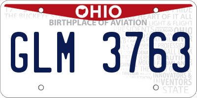OH license plate GLM3763