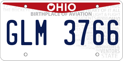 OH license plate GLM3766