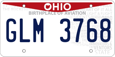 OH license plate GLM3768