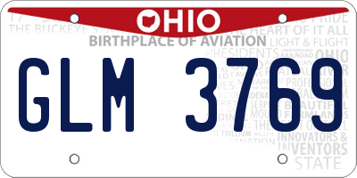 OH license plate GLM3769